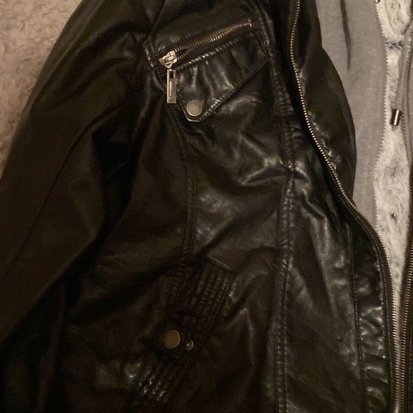 Jou Jou Black Leather Jacket, Size M, never used - Picture 2 of 5